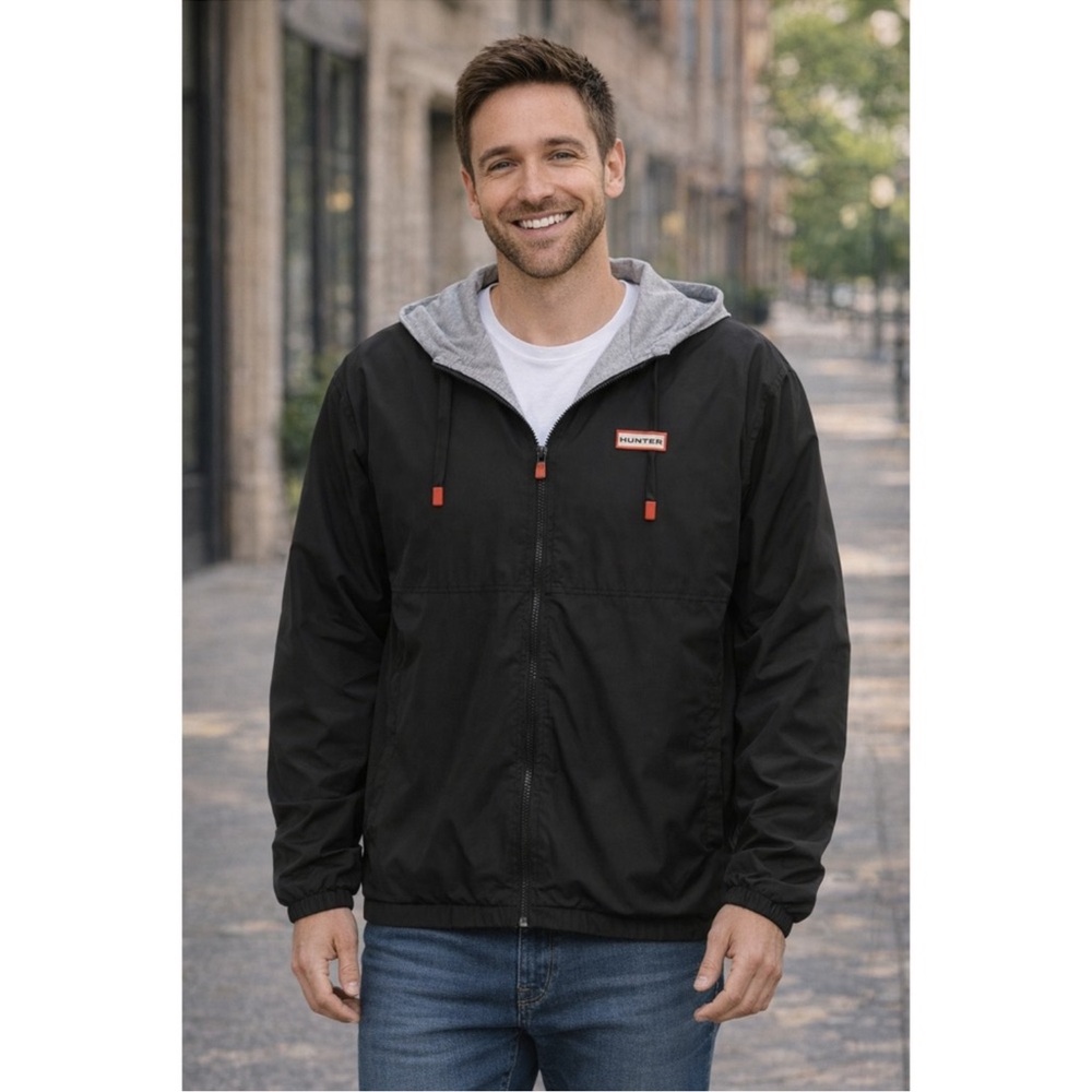 Hunter Black Baltico Reversible Water Repellent Jacket M